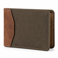 Portefeuille pliant 11 x 8 x 1.5 cm en matière synthétique brun foncé marron pour homme style classique