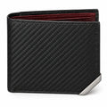 Portefeuille pliant 11.5 x 9 x 1.5 cm noir en fibre synthétique tressée avec pince à billets