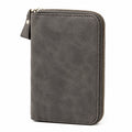 Portefeuille 11 x 8 x 2 cm en matière synthétique gris anthracite zippé compact