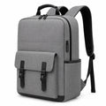 Sac à dos 30 x 15 x 42 cm en tissu synthétique gris pour ordinateur portable style urbain