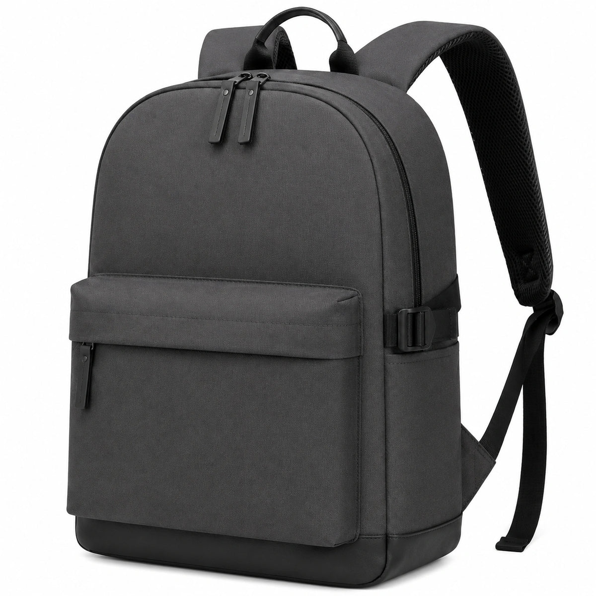 Sac à dos 30 x 16 x 45 cm en textile noir à compartiments pour usage quotidien