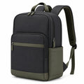 Sac à dos 30 x 15 x 43 cm noir/vert en textile synthétique avec compartiments zippés