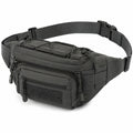 Sac banane 34 x 15 x 18 cm en polyester noir - rangement multi-poches tactique
