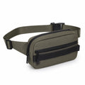 Sac banane 25 cm en textile synthétique vert kaki avec poches zippées style utilitaire
