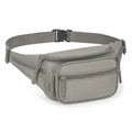 Sac banane 30 x 15 x 10 cm en polyester gris à multiples poches