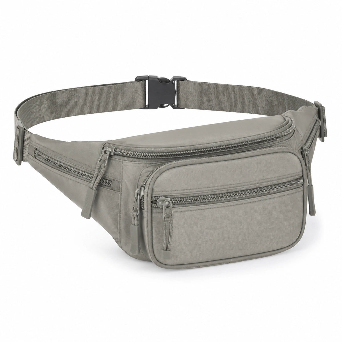 Sac banane 30 x 15 x 10 cm en polyester gris à multiples poches