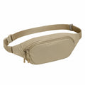 Sac banane taille réglable en polyester beige à fermeture zippée style urbain