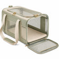 Sac de transport pour animaux 45 x 28 x 28 cm en textile vert sauge avec maille respirante