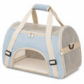 Sac de transport pour animaux 45 x 28 x 28 cm en tissu bleu avec maille respirante et bandoulière réglable