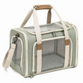 Sac de transport pour animaux 45 x 28 x 30 cm en tissu vert sauge avec maille portable