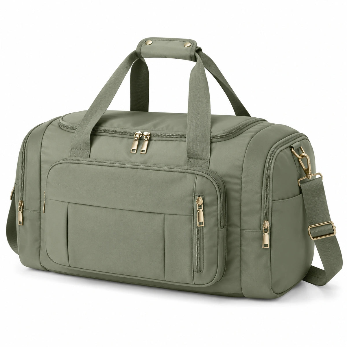 Sac de voyage 50 cm en polyester vert kaki à compartiments multiples