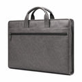 Sacoche ordinateur portable 15.6 pouces gris foncé aspect cuir à poignées
